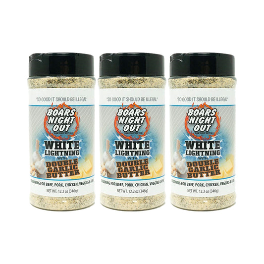 Boars Night Out White Lightning Double Garlic Butter - 3 Pack