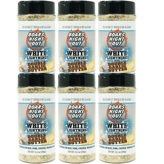 Boars Night Out White Lightning Double Garlic Butter - 6 Pack